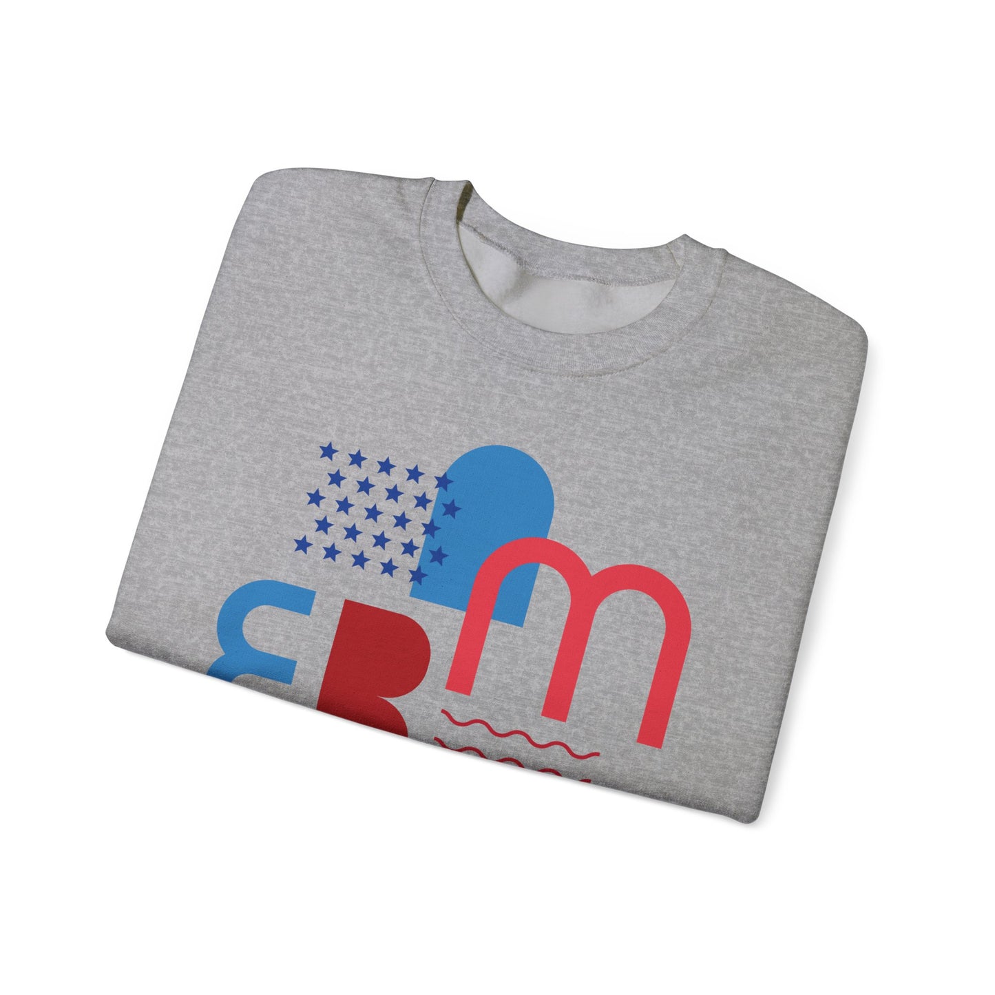 Patriotic Abstract Crewneck Sweatshirt - Cozy Unisex Fashion, Everyday Wear, Gift, Casual Style, Winter Essential