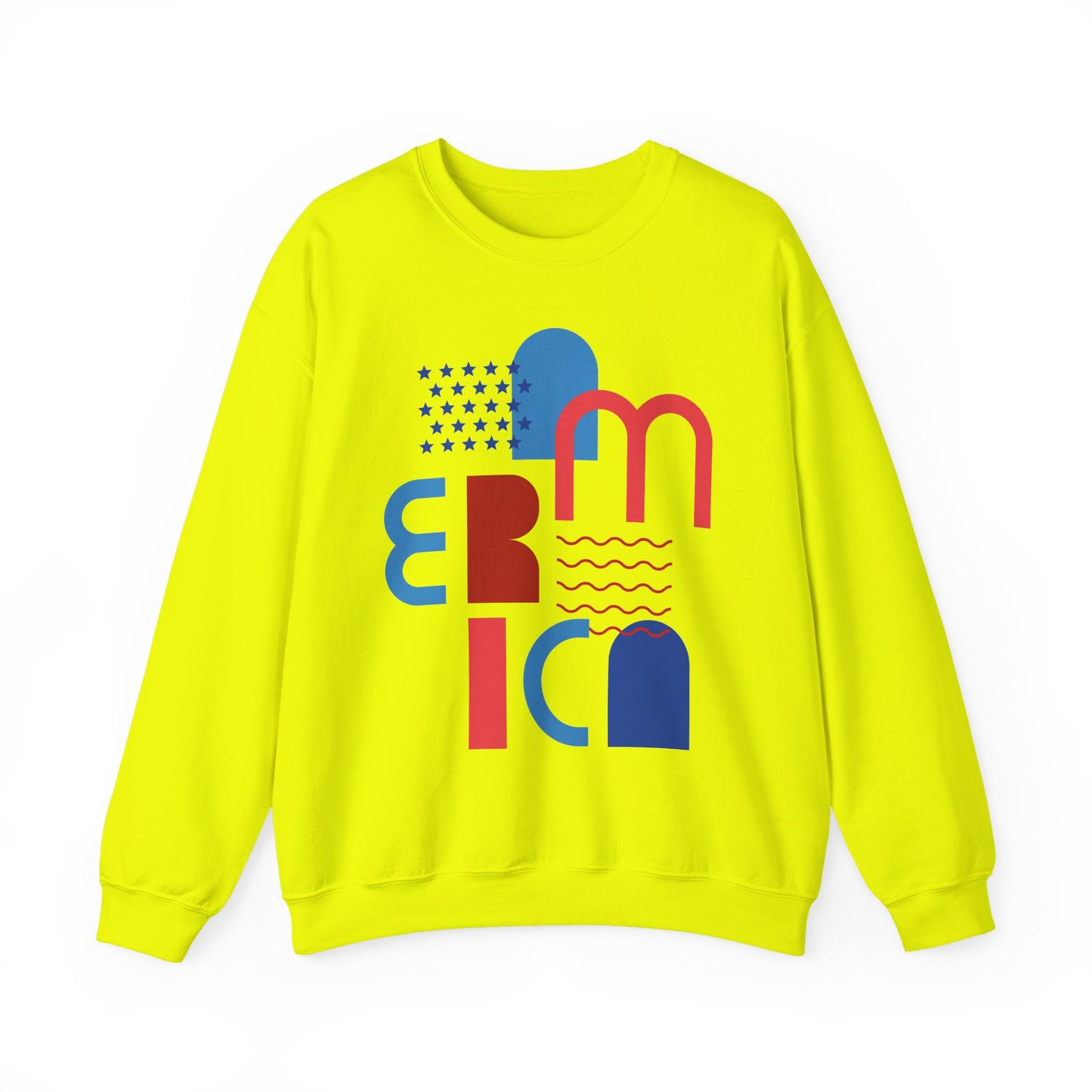 Patriotic Abstract Crewneck Sweatshirt - Cozy Unisex Fashion, Everyday Wear, Gift, Casual Style, Winter Essential