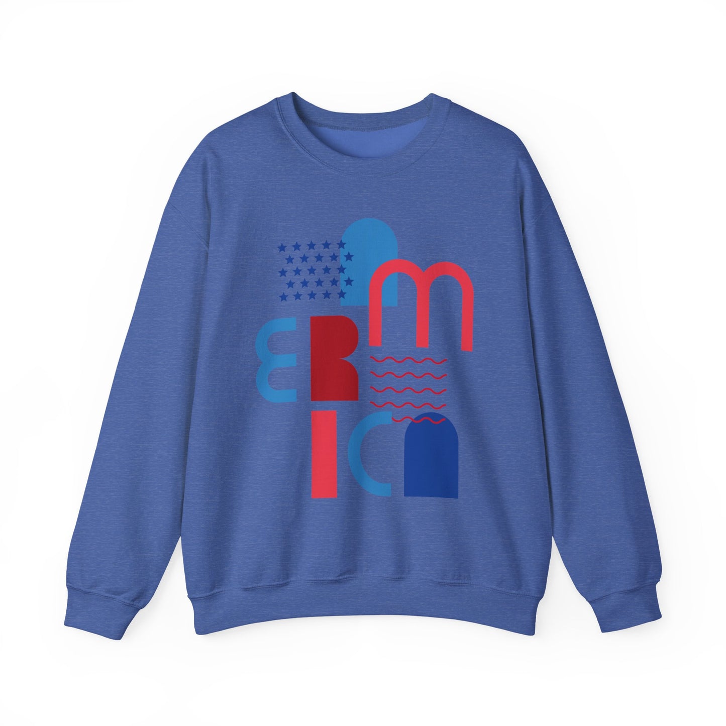 Patriotic Abstract Crewneck Sweatshirt - Cozy Unisex Fashion, Everyday Wear, Gift, Casual Style, Winter Essential