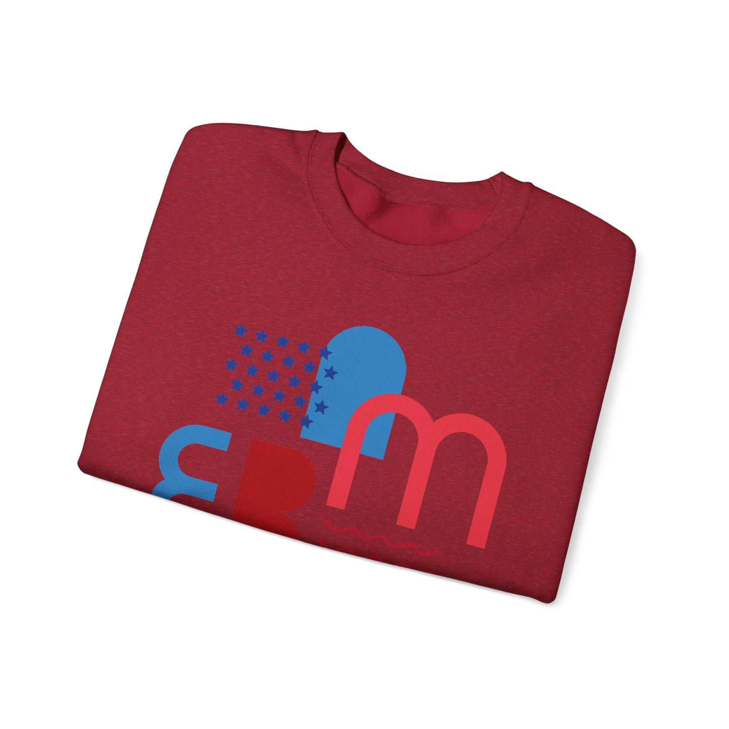 Patriotic Abstract Crewneck Sweatshirt - Cozy Unisex Fashion, Everyday Wear, Gift, Casual Style, Winter Essential